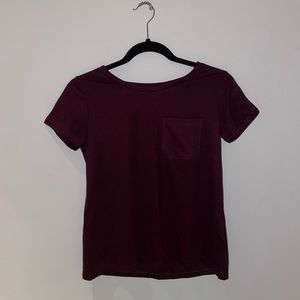H&M Divided Burgundy Top with Pocket